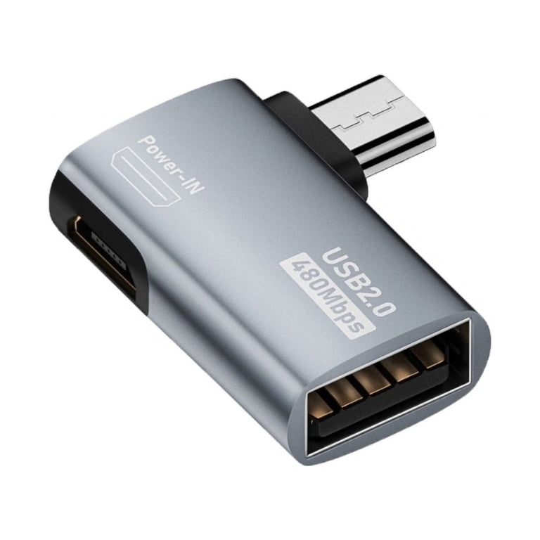 Reference image of a micro-USB male to USB-A female OTG adapter from Walmart; connector type on the exact product has not been confirmed