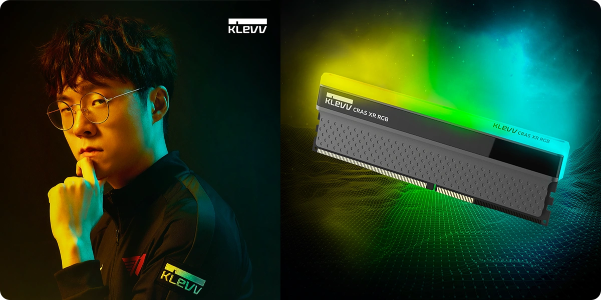 KLEVV CRAS XR RGB - Side view showing aluminum heat spreader