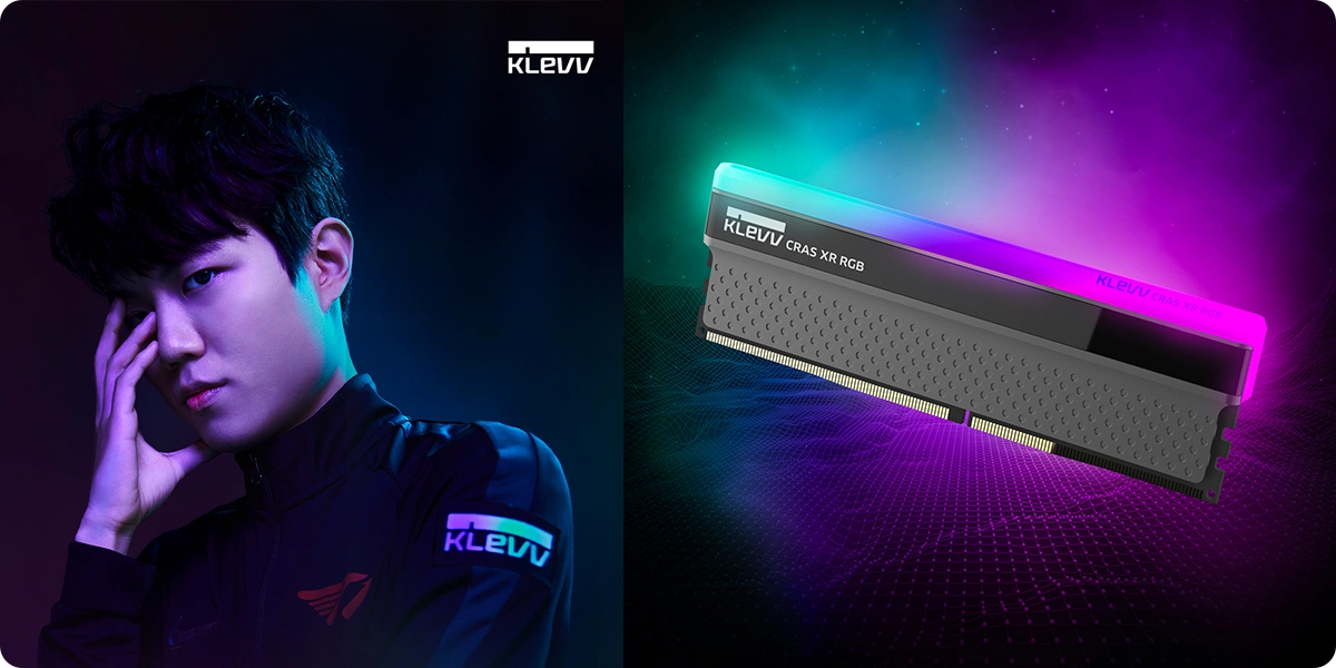 KLEVV CRAS XR RGB - Top view with RGB illumination