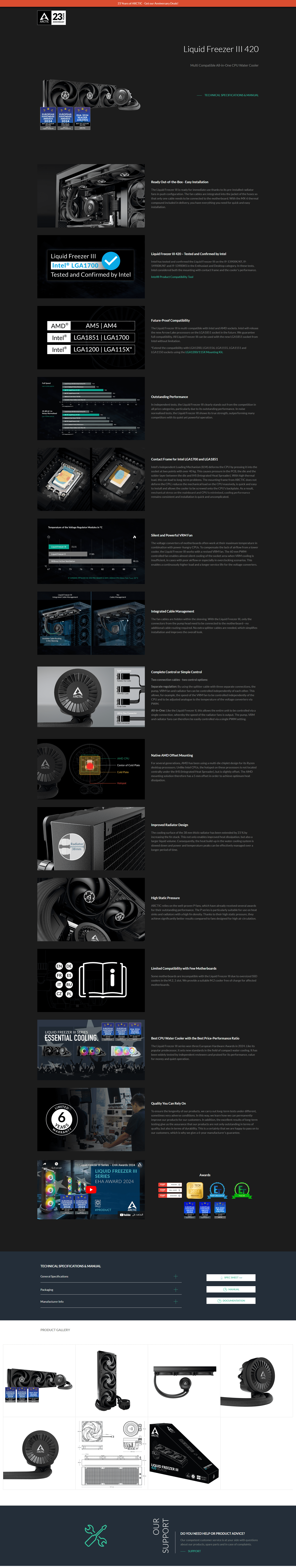 Arctic Liquid Freezer III 420 Liquid Cpu Cooler
