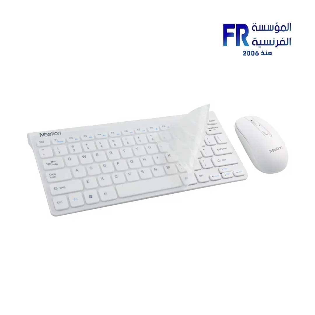 Meetion Mini 4000 Wireless Arabic White Keyboard And Mouse Combo