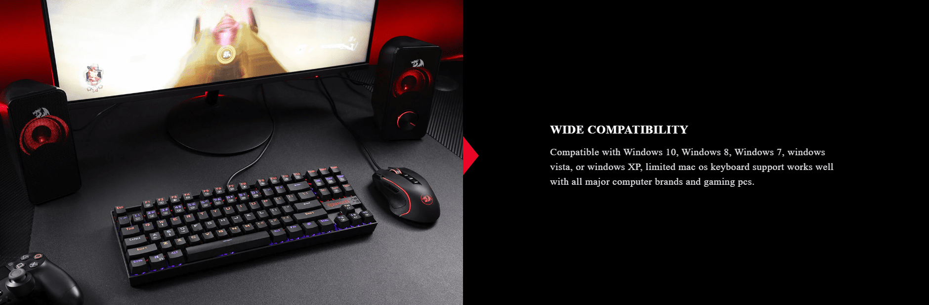 Redragon Kumara K552 Single Light Blue Switch Wired Mechanical Gaming Keyboard