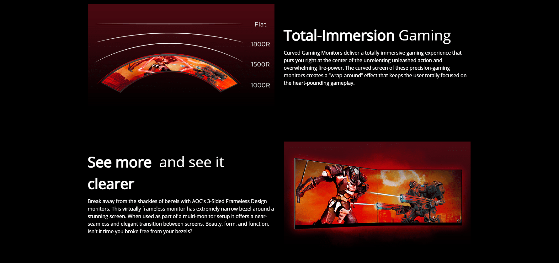 Aoc C32G2ZE 32 Inch 240Hz 0.5Ms VA FHD Curved Gaming Monitor