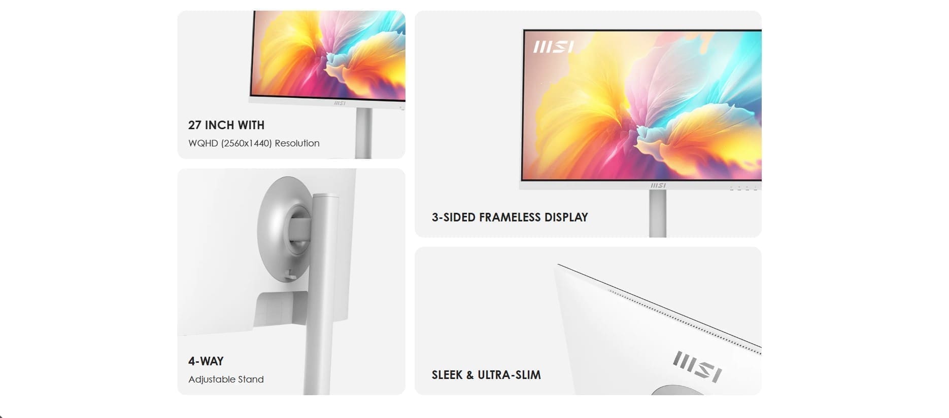 Msi MD272QXPW 27 Inch 100Hz 1Ms 2K IPS Gaming Monitor