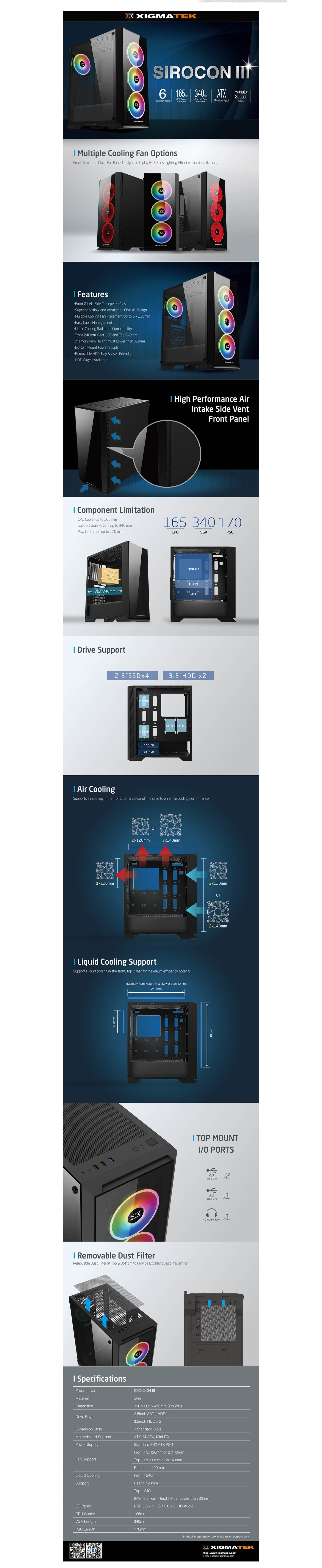 Xigmatek Sirocon Iii 1 Fan Mid Tower Case