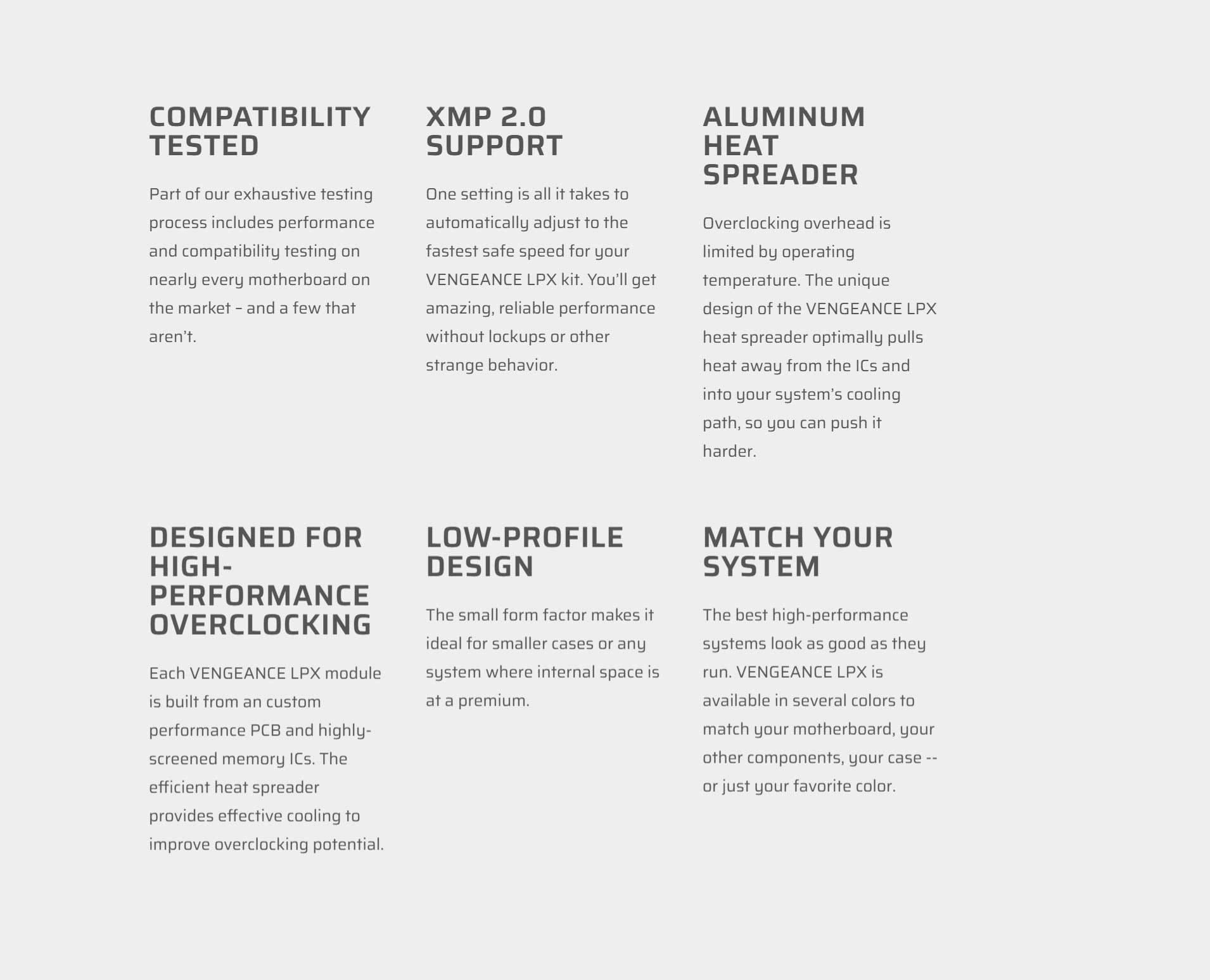 Corsair Vengeance Lpx 8Gb DDR4 3000Mhz Desktop Memory Corsair Vengeance Lpx 8Gb DDR4 3000Mhz Desktop Memory