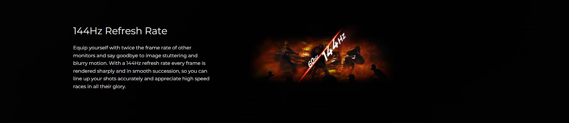 144Hz refresh rate gaming monitor for smooth motion and sharp frames