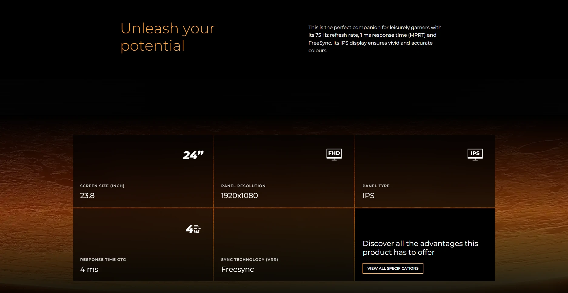AOC 24G2U5/BK 24-inch IPS gaming monitor with 75Hz refresh rate and 1ms response time
