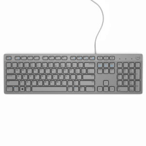 Dell KB216 grey wired keyboard with full-size layout and numeric keypad