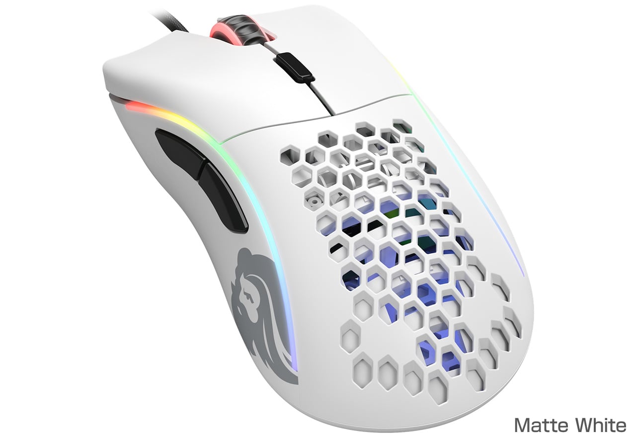 Glorious Model D matte white wired gaming mouse