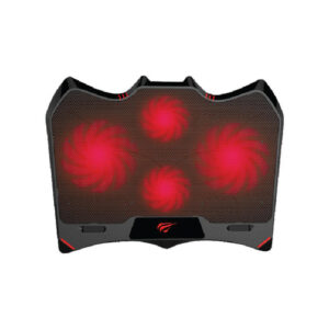 Havit HV-F2081 black laptop cooling pad with four red LED fans