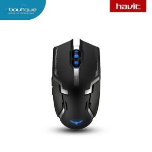 Havit HV-MS997GT black wireless mouse with blue-lit scroll wheel