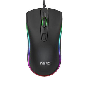 Havit MS72 black wired optical mouse with RGB lighting