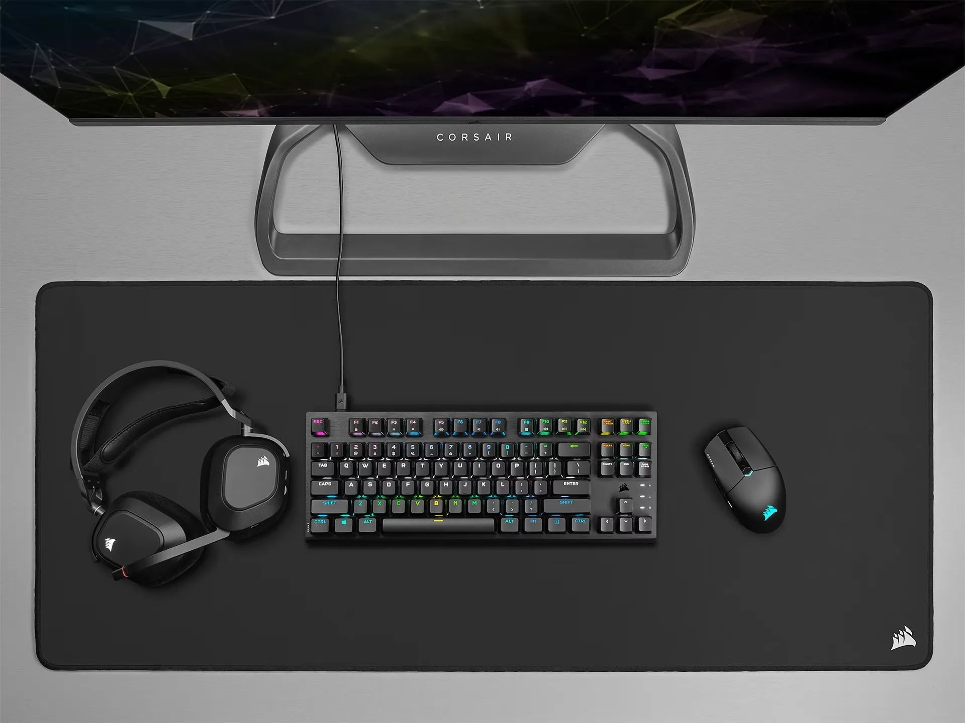 Corsair K60 Pro Tkl RGB Tenkeyless Optical-Mechanical Gaming Keyboard Full View