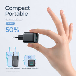 JOYROOM L-2A121 dual USB-A charger compact-size product view