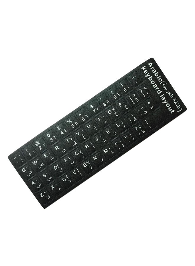 Black Arabic and English keyboard layout stickers for computer keyboards