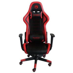 MARVO Scorpion CH-107RD black and red synthetic-leather gaming chair with headrest and lumbar cushion