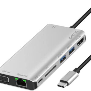 ONTEN OTN-95117 8-in-1 USB-C docking station with HDMI, VGA and multiple connectivity ports