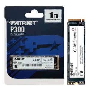 Patriot P300P1TBM28 1TB M.2 NVMe SSD in retail blister packaging