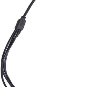 Detail view of a generic 1-to-4 DC power splitter cable for CCTV equipment