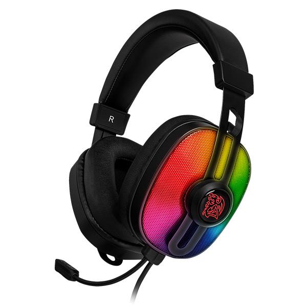 Thermaltake Pulse G100 RGB gaming headset front three-quarter view