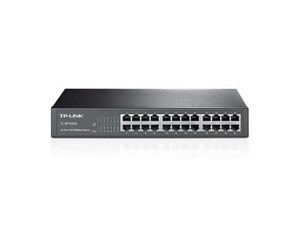 TP-Link TL-SF1024D 24-port 10/100Mbps desktop and rackmount switch front view
