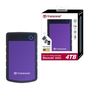 Transcend StoreJet 25H3 4TB purple rugged portable external hard drive