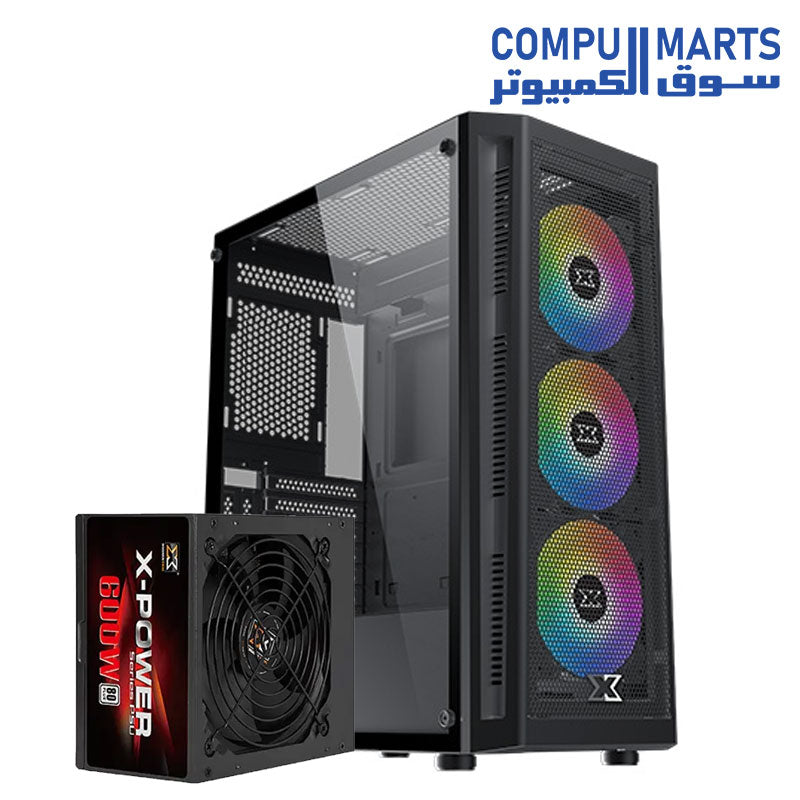 Xigmatek Master X mesh case with included X-Power 600W PSU
