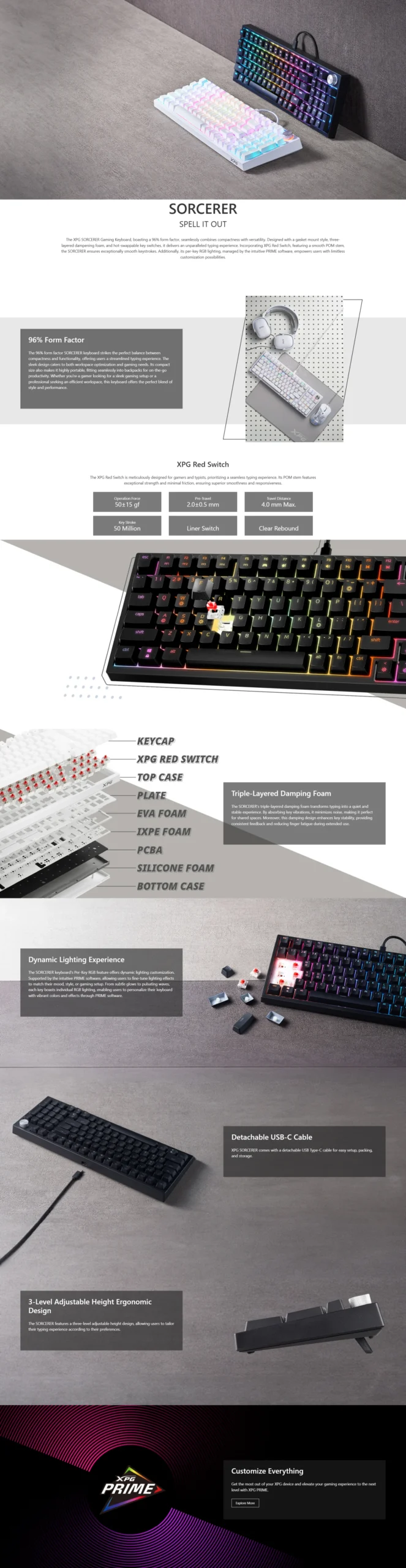 Xpg Sorcerer RGB Wired Gaming Keyboard
