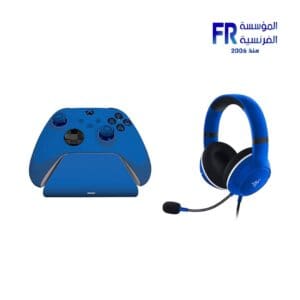 Razer Kaira X for XBOX Gaming Headset And Universal Quick Charging Stand for Xbox Shock Blue Duo Bundle