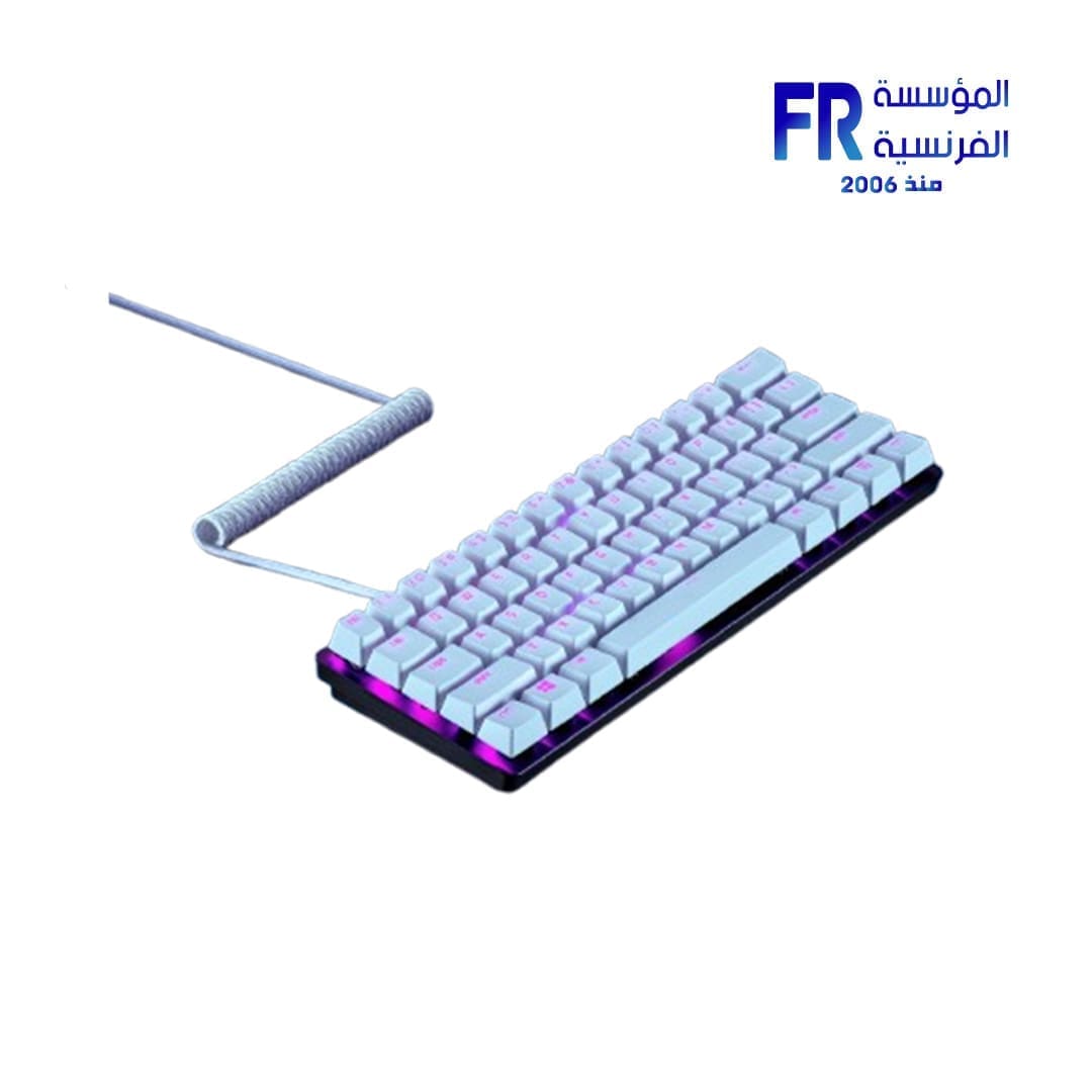 Razer PBT Keycap And Coiled Cable Upgrade Mercury White Set