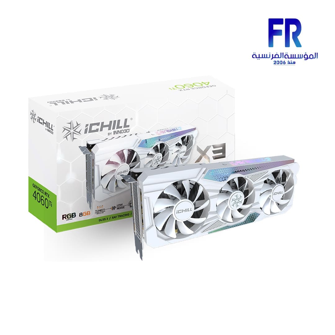 Inno3D GeForce RTX 4060 Ti iChill X3 8GB GDDR6 128bit White Graphic Card