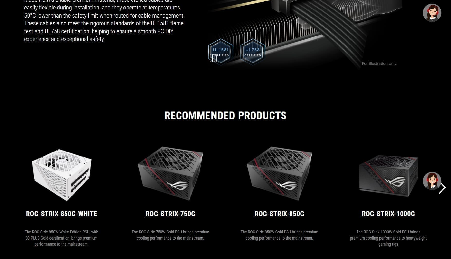 Asus Rog Strix 1000P 1000W 80 Plus Platinum Atx 3.1 Fully Modular Power Supply