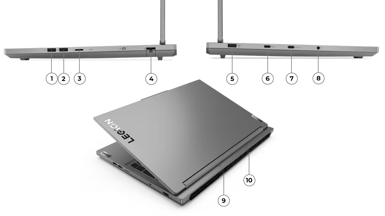 Lenovo Legion 5 16IRX9-83DG00L0AX - Core i7-13650HX-16GB DDR5-1TB Nvme SSD-RTX 4060 8GB-RGB Backlit-16inch WQXGA IPS 350nits-165hz-Luna Grey-AR Gaming Laptop