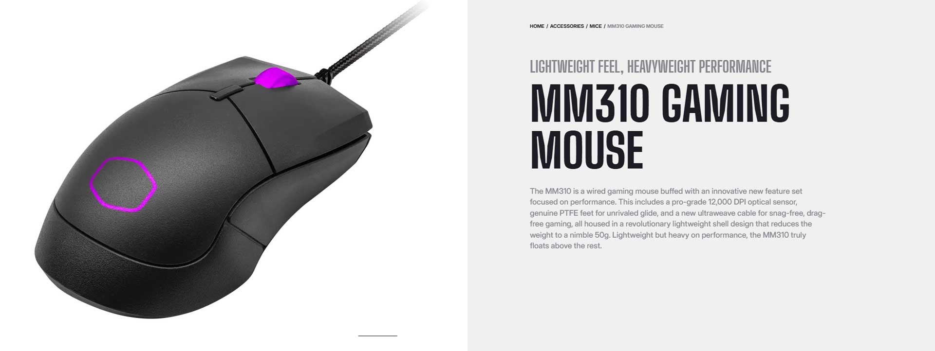 Cooler Master MM310 Mate White Wired Gaming Mouse