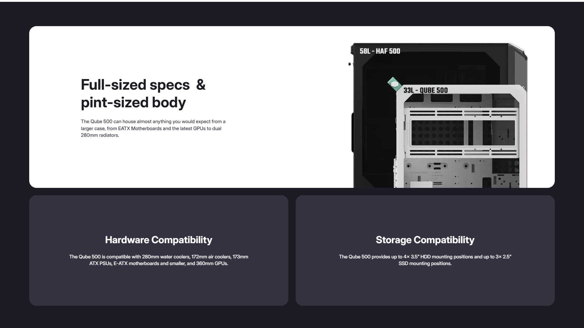 Cooler Master Qube 500 Flatpack White Mid Tower Case