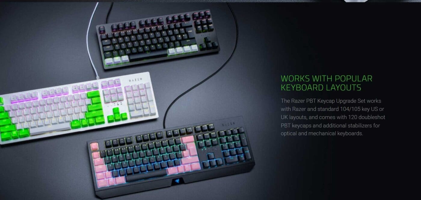 Different Razer Keyboards Razer PBT Keycap Upgrade Set | Alfrensia – Best PC Hardware & Gaming Gear