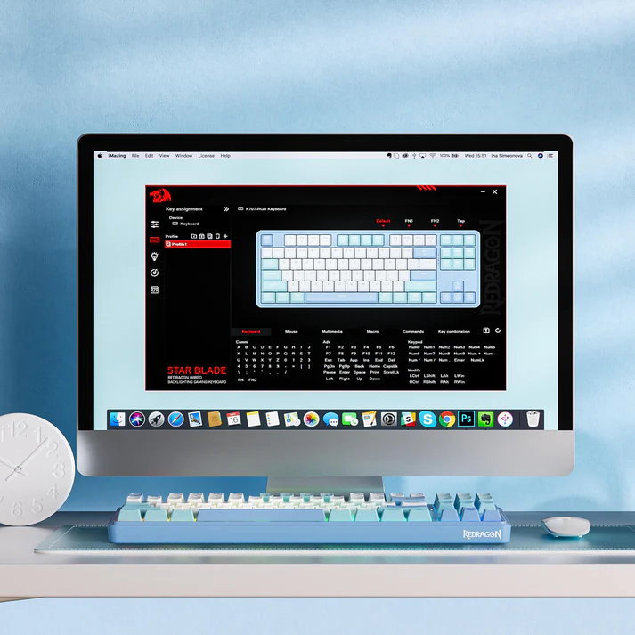 Redragon STAR BLADE K707 Gasket RGB Bluetooth Wireless Mechanical Gaming Keyboard