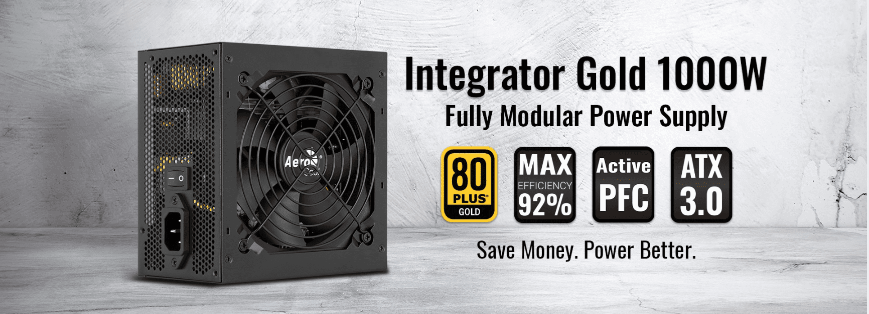 AeroCool Integrator 1000W 80 Plus Gold •Fully Modular ATX 3.1 Power Supply