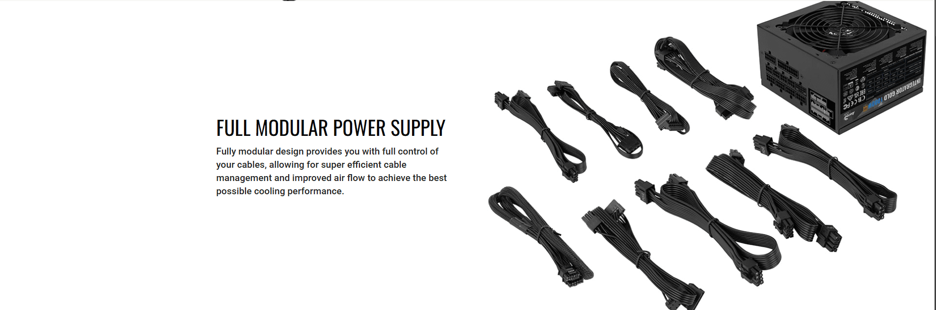 AeroCool Integrator 1000W 80 Plus Gold •Fully Modular ATX 3.1 Power Supply