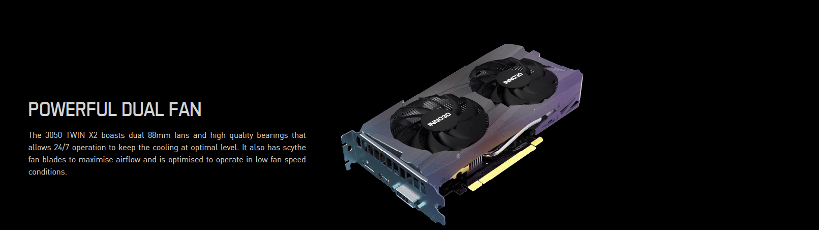 Inno3D GeForce RTX 3050 Twin X2 V2 8GB GDDR6 128bit Graphic Card