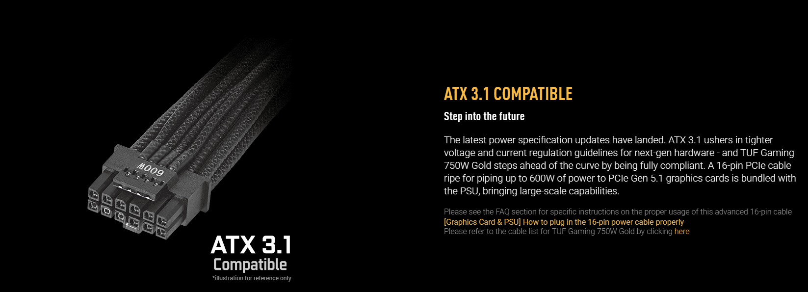 Asus Tuf Gaming 750G 750W 80 Plus Gold Fully Modular Power Supply