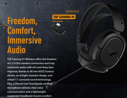 Asus TUF Gaming H1 wireless Gaming Headset
