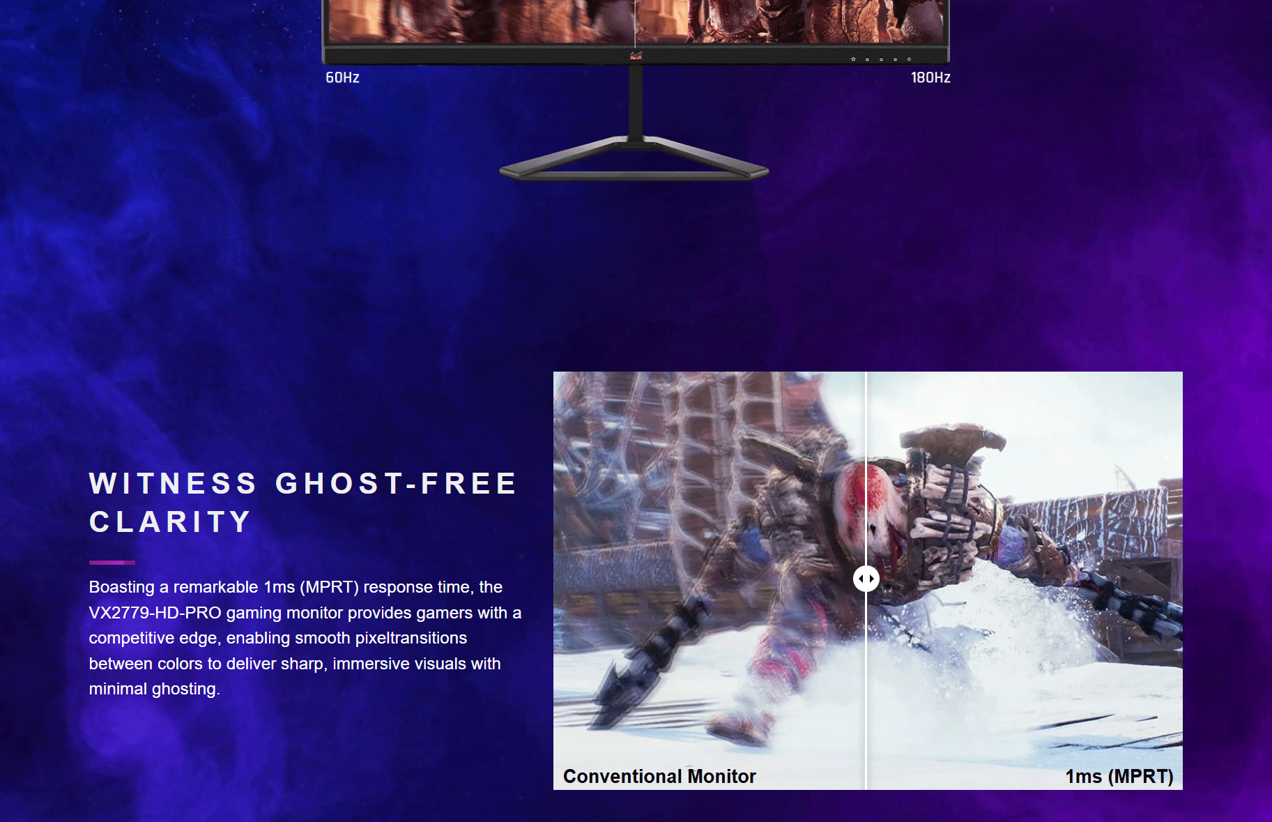 ViewSonic VX2779 HD PRO 27 Inch 180Hz 1Ms FHD IPS Gaming Monitor