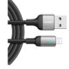 JOYROOM S-L123 black 3A USB-A to Lightning charging cable, 1.2 metres, shown with its retail product presentation.