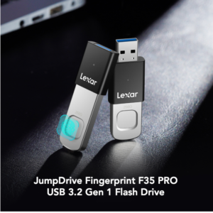 Alternate product view of Lexar JumpDrive Fingerprint F35 PRO 64GB USB 3.2 Flash Drive