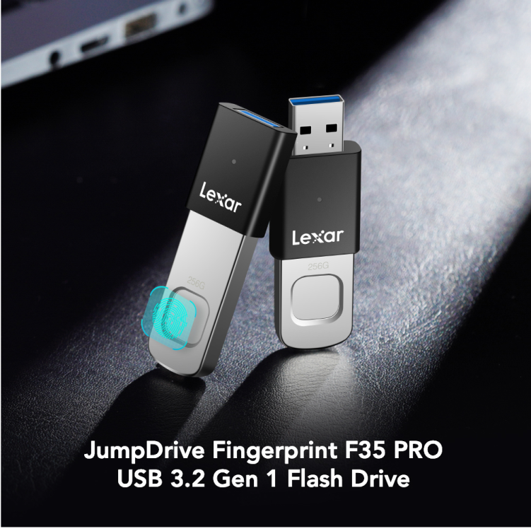 Alternate product view of Lexar JumpDrive Fingerprint F35 PRO 64GB USB 3.2 Flash Drive