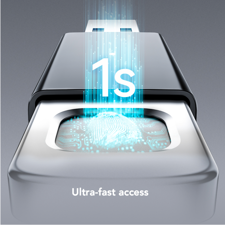 Package view of Lexar JumpDrive Fingerprint F35 PRO 64GB USB 3.2 Flash Drive