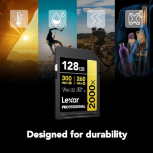 Lexar Professional 2000X 128GB memory card, view 4; listing title's SDHC format requires verification