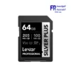 Main product view of Lexar Professional Silver Plus SDXC 64GB Memory Card